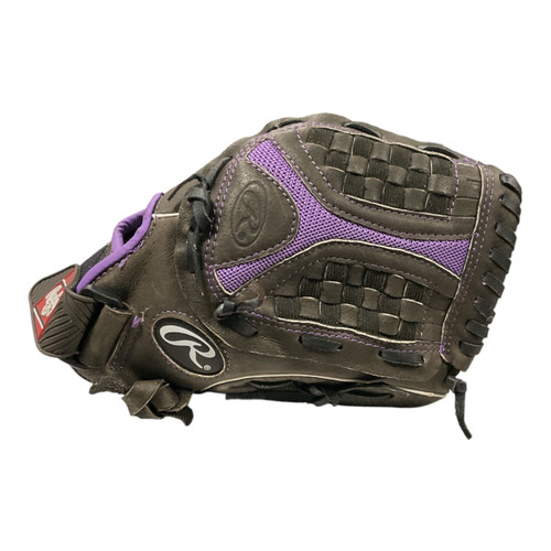Vist Large View of Product Image Which is Used Rawlings STORM BB/SB Glove RH Throw Brown 12"