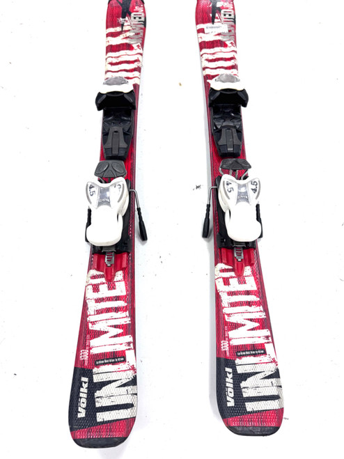Vist Large View of Product Image Which is Used Volkl UNLIMITED AC Boys DH Ski/Binding Red 100 cm