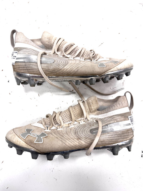 Vist Large View of Product Image Which is Used Under Armour Adult FB Cleats White Senior 9.5
