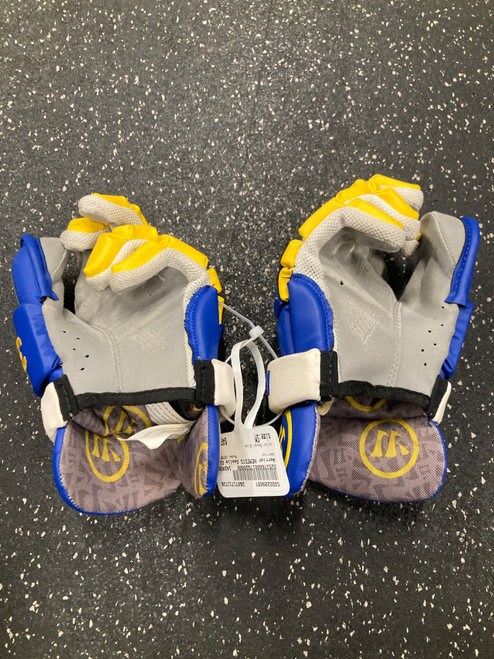 Vist Large View of Product Image Which is Used Warrior NEMESIS LAX Goalie Gloves M Royal Blue SM