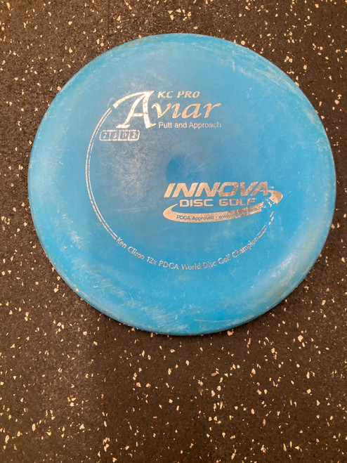 Vist Large View of Product Image Which is Used Innova KC AVIAR Disc Golf Putter Carolina Blue