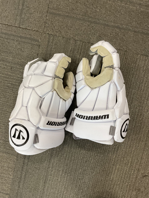 Vist Large View of Product Image Which is Used Warrior BURN LACROSSE GLOVES Lacrosse Gloves Mens White 14"