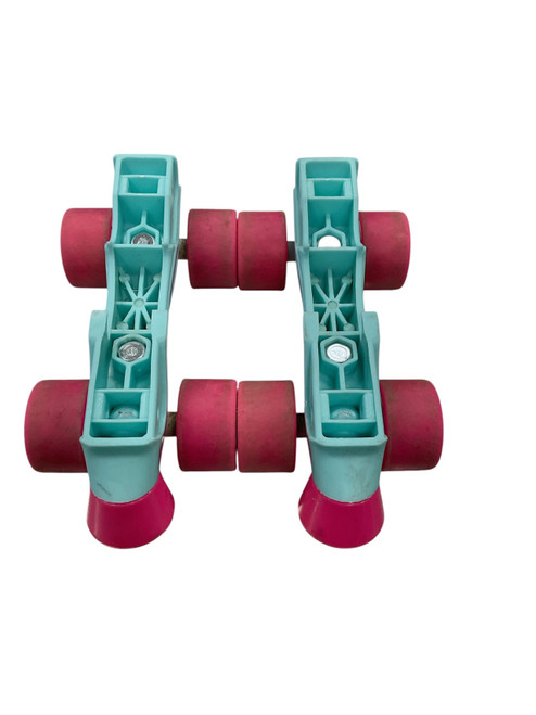 Vist Large View of Product Image Which is Used RollerDerby REPACEMENT TRUCKS Junior Roller Quad Skates Carolina Blue Adjustable