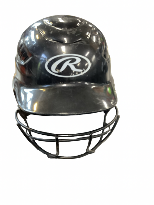 Vist Large View of Product Image Which is Used Rawlings BAT HELMET W/MASK Batting Helmet w/Mask Black SM