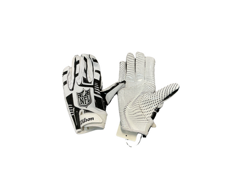 Vist Large View of Product Image Which is Used Wilson NFL STRETCH FIT FB Gloves White MD
