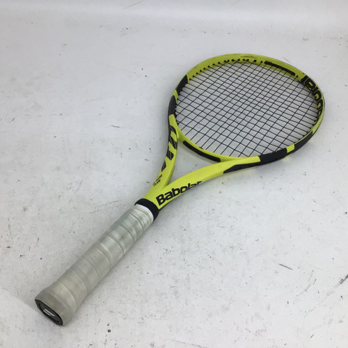 Vist Large View of Product Image Which is Used Babolat PURE AERO TEAM 4 3/8 TENNIS RACQUET Adult Tennis Racquet Yellow 4 3/8"