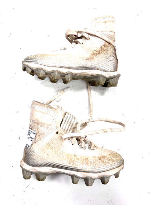 Vist Large View of Product Image Which is Used Under Armour Youth FB Cleats White Youth 12.0