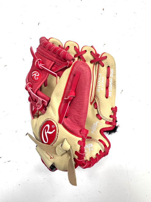 Vist Large View of Product Image Which is Used Rawlings HIGHLIGHT SERIES BB/SB Glove RH Throw Tan 10 1/2"