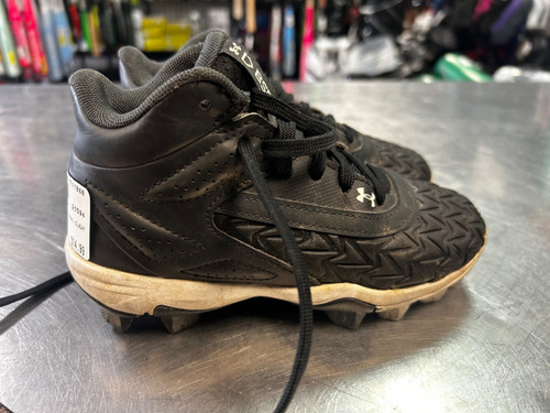 Vist Large View of Product Image Which is Used Under Armour CLEAT BB/SB Cleats Black Youth 12.0