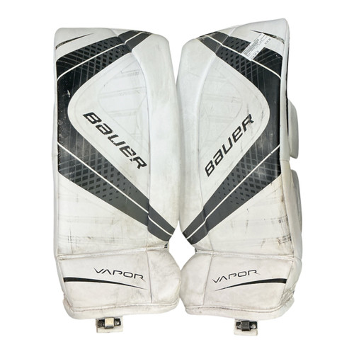 Vist Large View of Product Image Which is Used Bauer VAPOR X700 LEGS Goalie Leg Pads Senior White 24"
