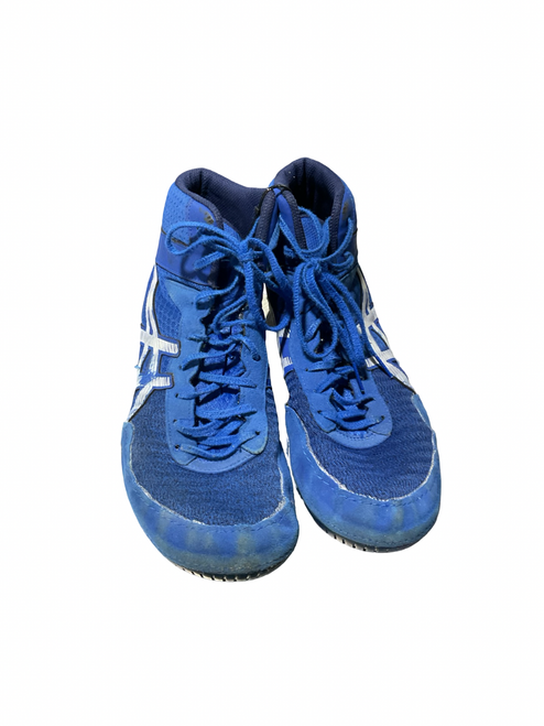 Vist Large View of Product Image Which is Used Asics Wrestling Shoes Royal Blue Senior 10.5
