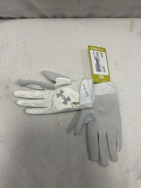 Vist Large View of Product Image Which is Used Under Armour BB/SB Batting Gloves Black SM