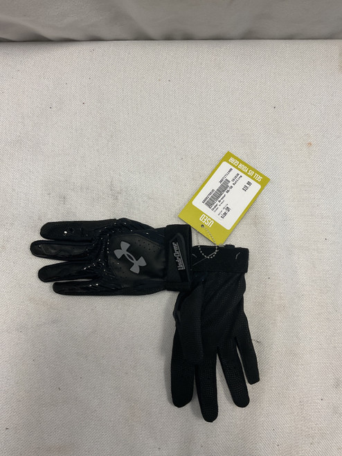 Vist Large View of Product Image Which is Used Under Armour BB/SB Batting Gloves White SM