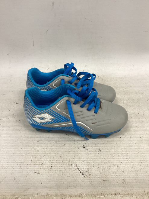 Vist Large View of Product Image Which is Used Lotto Soccer Cleats Grey And Royal Blue Youth 11.0