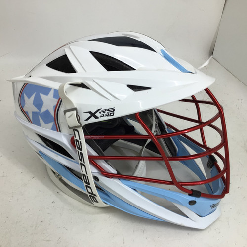 Vist Large View of Product Image Which is Used Cascade XRS PRO LACROSSE HELMET Lacrosse Helmet White One Size