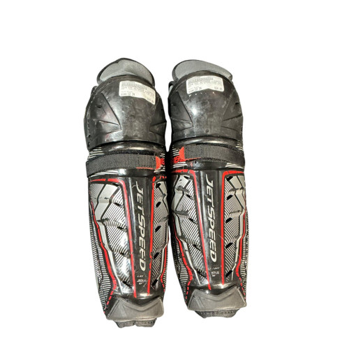 Vist Large View of Product Image Which is Used CCM 12IN CCM JETSPEED VIBE SHINS Junior Shin Guards Black 12"