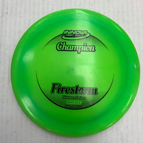 Vist Large View of Product Image Which is Used Innova CHAMPION FIRESTORM Disc Golf Driver Green 175g