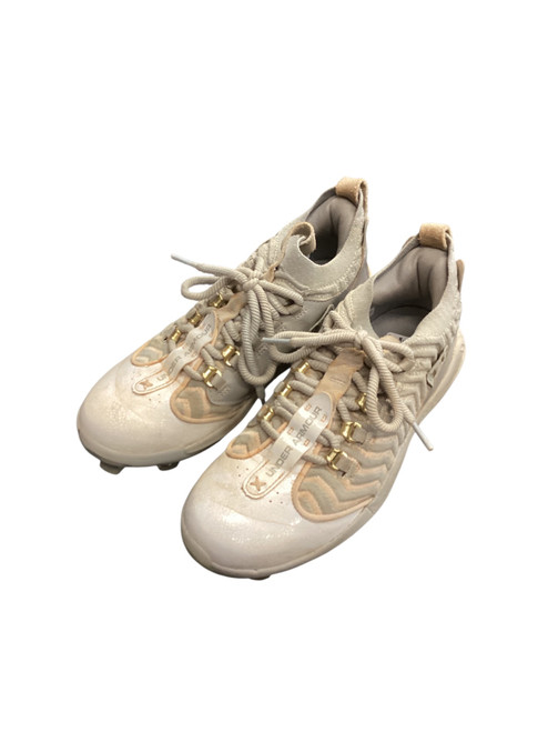 Vist Large View of Product Image Which is Used Under Armour BRYCE HARPER UA BB CLEAT BB/SB Cleats White Senior 7.5