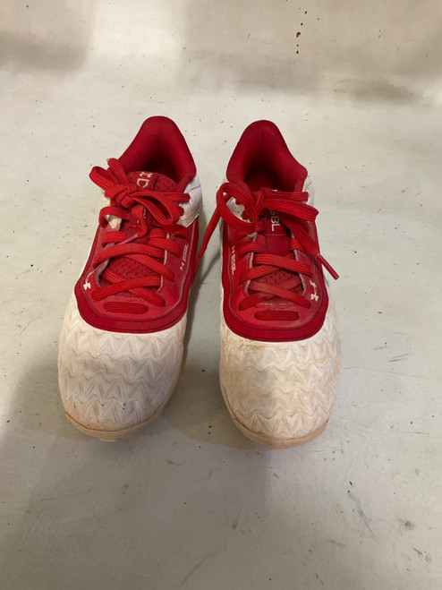 Vist Large View of Product Image Which is Used Under Armour 1 BB CLEATS BB/SB Cleats White And Red Junior 01