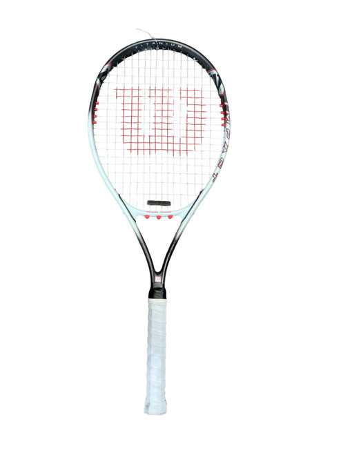 Vist Large View of Product Image Which is Used Wilson IMPACT Adult Tennis Racquet Grey 4 1/4"