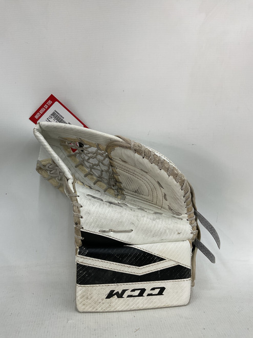 Vist Large View of Product Image Which is Used CCM YT FLEX Youth Goalie Glove White