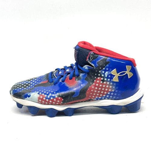 Vist Large View of Product Image Which is Used Under Armour SPOTLIGHT FRANCHISE RM Adult FB Cleats Black/Navy/Red Senior 5