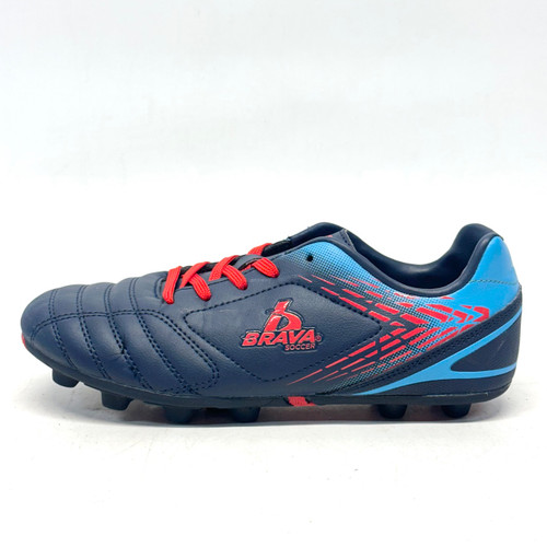 Vist Large View of Product Image Which is Used Brava Soccer Cleats Navy Blue And Carolina Blue Junior 04