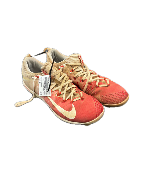 Vist Large View of Product Image Which is Used Nike VAPOR LUNARLON SPIKES BB/SB Cleats White And Red Senior 12