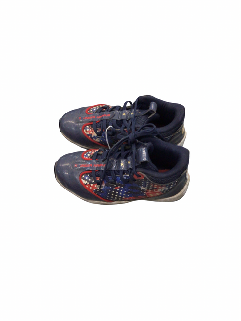 Vist Large View of Product Image Which is Used Under Armour Jr FB Cleats Navy Blue Junior 03