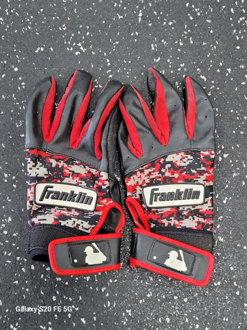 Vist Large View of Product Image Which is Used Franklin BB/SB Batting Gloves Black Youth