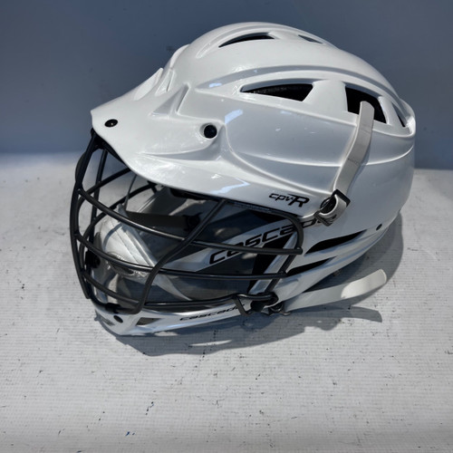 Vist Large View of Product Image Which is Used Cascade CPV-R Lacrosse Helmet White Fits all