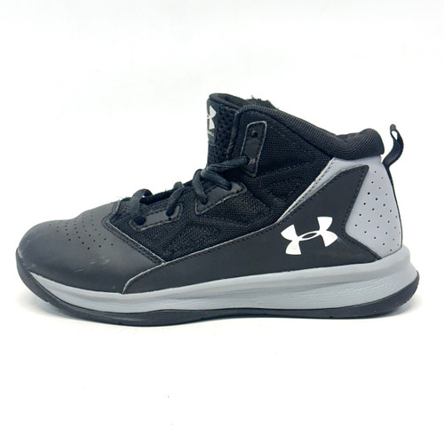 Vist Large View of Product Image Which is Used Under Armour JET MID Basketball Shoes Y Black Junior 03