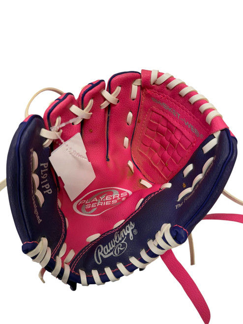 Vist Large View of Product Image Which is Used Rawlings PLAYER SERIES BB/SB Glove T-ball Pink 9"