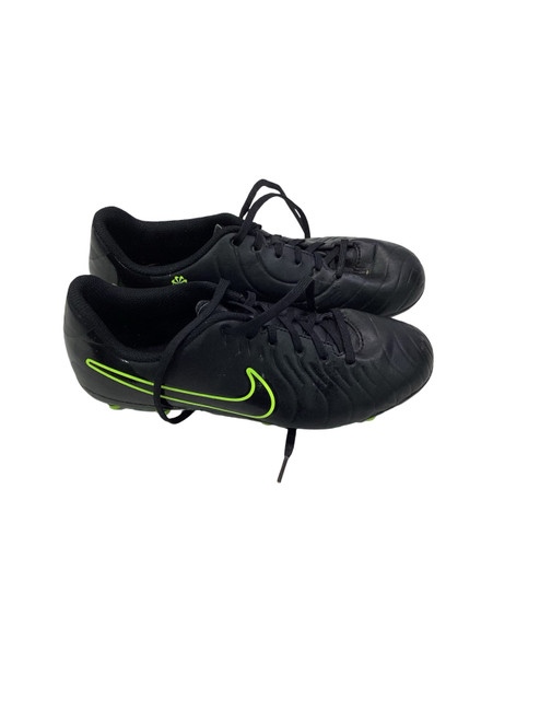 Vist Large View of Product Image Which is Used Nike KIDS TIEMPO LEGEND 10 CLUB FG BLK/GRN Soccer Cleats Black Youth 06.0