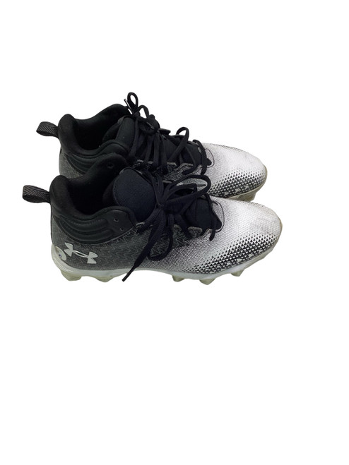 Vist Large View of Product Image Which is Used Under Armour WHT/BLK FB CLEATS Adult FB Cleats Black Senior 6