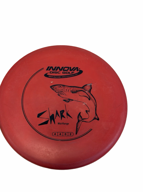 Vist Large View of Product Image Which is Used Innova SHARK DX Disc Golf Mid Range Red 146g