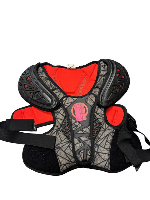 Vist Large View of Product Image Which is Used Warrior Lacrosse Shoulder Pads Black Senior
