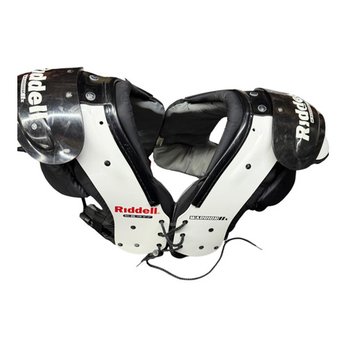 Vist Large View of Product Image Which is Used Riddell WARRIOR IIX FB Shoulder Pads White 3X