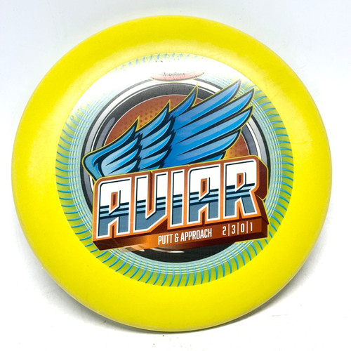 Vist Large View of Product Image Which is Used Innova DX AVIAR Disc Golf Putter Yellow 154g