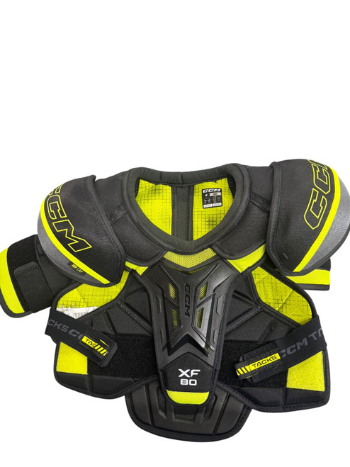 Vist Large View of Product Image Which is Used CCM XF80 Junior Shoulder Pads LG