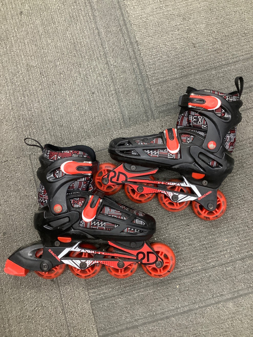 Vist Large View of Product Image Which is Used RollerDerby ADJ 3-6 Junior Rec Fitness Skates Red Adjustable
