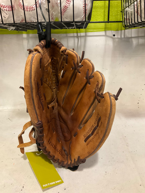 Vist Large View of Product Image Which is Used Louisville Slugger SLUGGER SERIES BB/SB Glove RH Throw Tan 12"