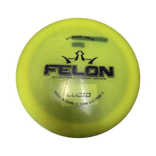 Vist Large View of Product Image Which is Used Dynamic Discs FELON LUCID DRIVER DISC Disc Golf Driver Optic Yellow