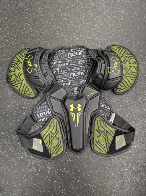 Vist Large View of Product Image Which is Used Under Armour COMMAND Lacrosse Shoulder Pads Black LG