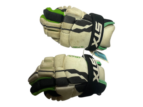 Vist Large View of Product Image Which is Used STX CELL 100 Lacrosse Gloves Junior Black 10"