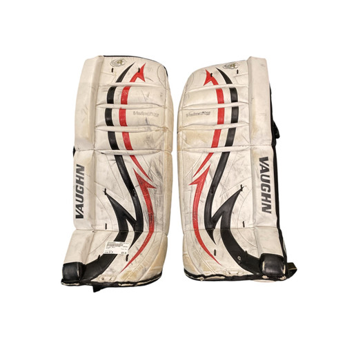 Vist Large View of Product Image Which is Used Vaughn 24+1 Goalie Leg Pads Junior Black 24"