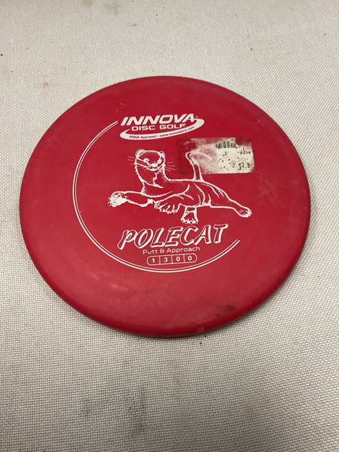 Vist Large View of Product Image Which is Used Innova POLECAT Disc Golf Putter Red