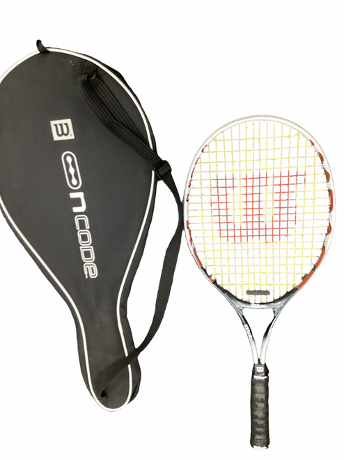 Vist Large View of Product Image Which is Used Wilson N CODE Adult Tennis Racquet White 4 3/8"