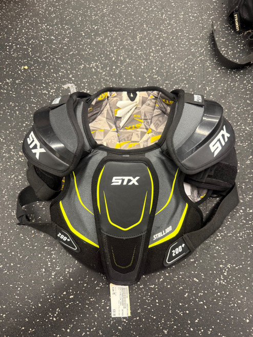 Vist Large View of Product Image Which is Used STX STALLION 200+ Lacrosse Shoulder Pads Black MD