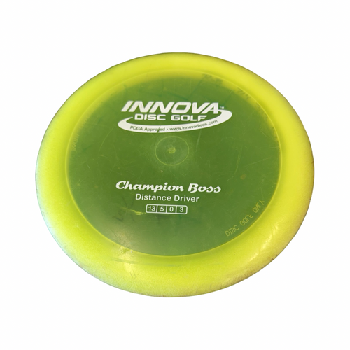 Vist Large View of Product Image Which is Used Innova CHAMPION BOSS Disc Golf Driver Yellow